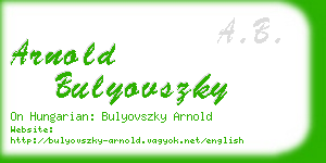 arnold bulyovszky business card